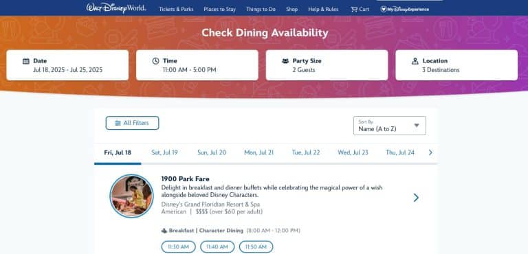 The New Disney Dining Reservation Search Is Here: And It’s a Great Upgrade