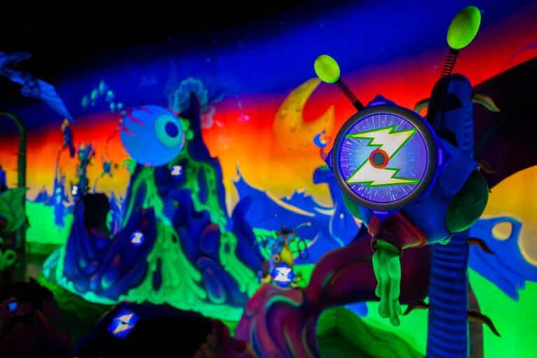Refurbished Buzz Lightyear's Space Ranger Spin ride vehicles and updated scenes at Magic Kingdom