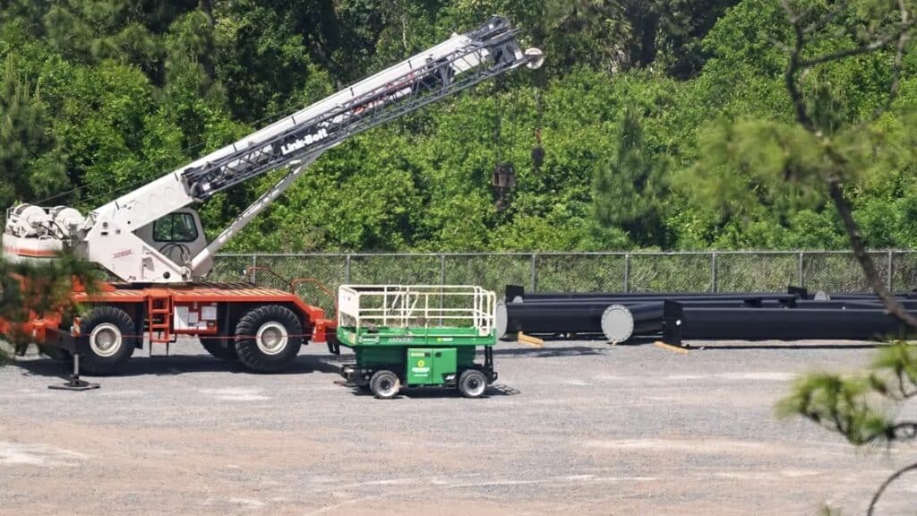 Columns Arrive for Monsters Inc Flying Door Coaster