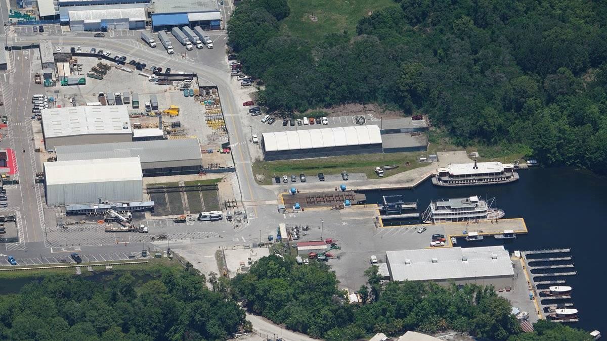 New Magic Kingdom ferry boat construction aerial photo