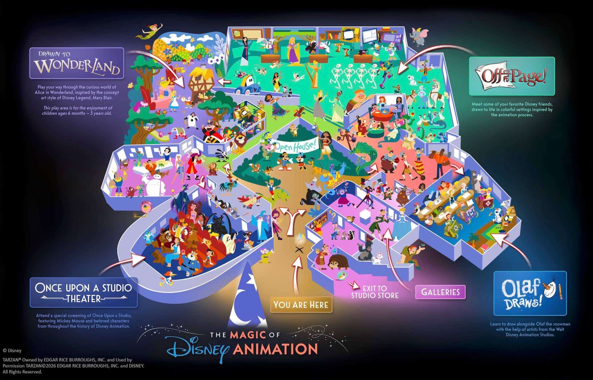 The Magic of Disney Animation building map five zones Hollywood Studios