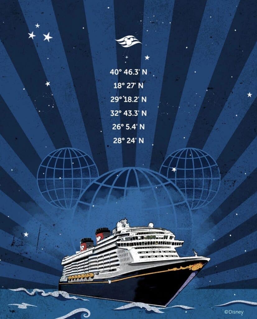 Disney Cruise Line August 25 teaser image with coordinates
