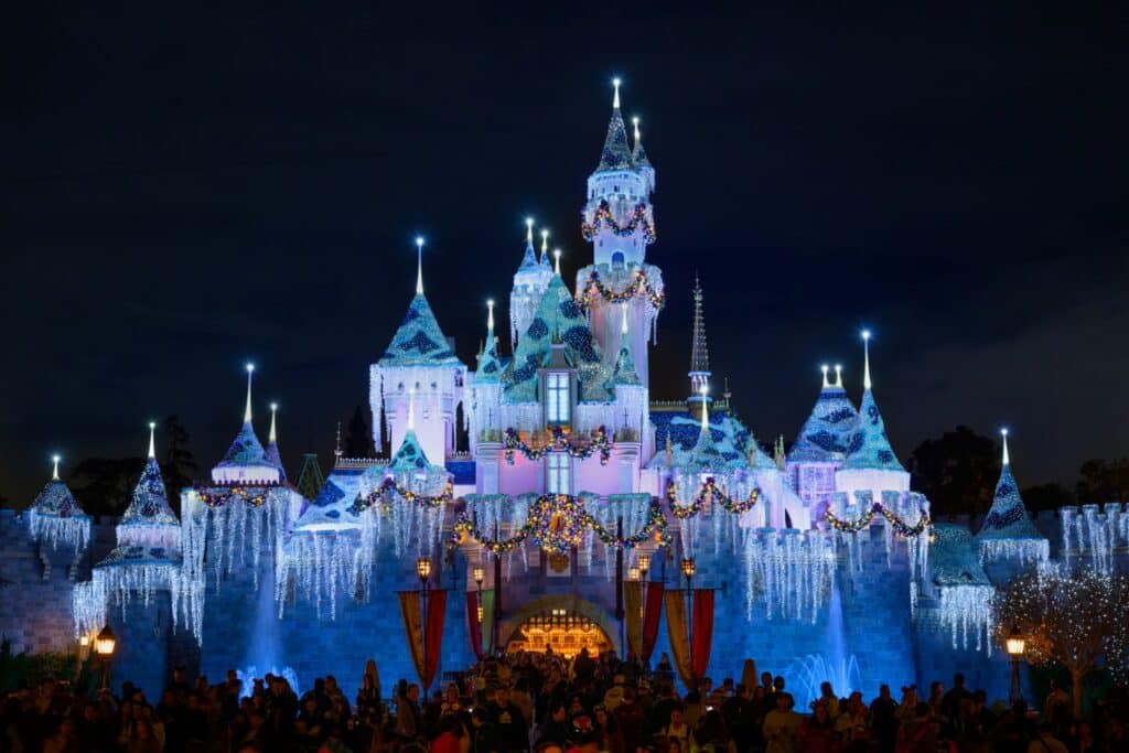 Sleeping Beauty Winter Castle at Disneyland holidays