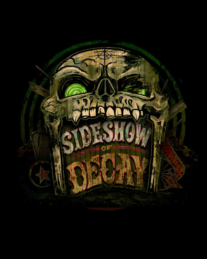 Sideshow of Decay scare zone at Halloween Horror Nights 35