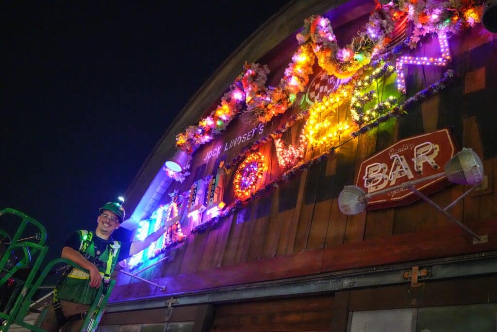 Halloween sign at Jock Lindsey's Hangar Bar at Disney Springs