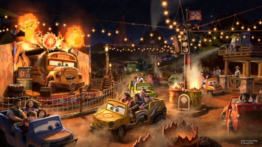 Miss Fritter's Daredevil Spin-Along concept art at Magic Kingdom