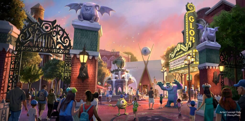 Monstropolis land entry concept art at Disney's Hollywood Studios