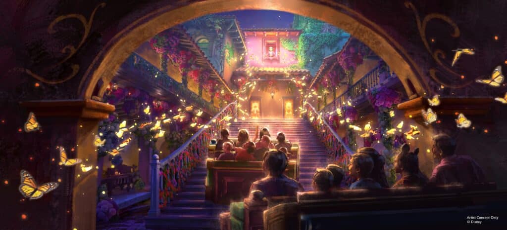 Antonio's Fiesta de Encanto concept art at Disney's Animal Kingdom