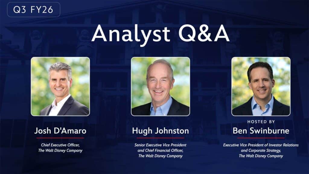 Disney Q3 FY26 earnings results webcast