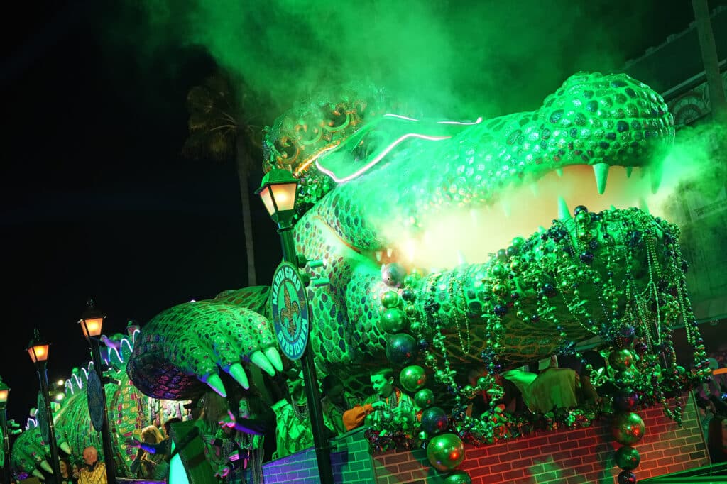 Universal's Mardi Gras parade float at Universal Studios Florida