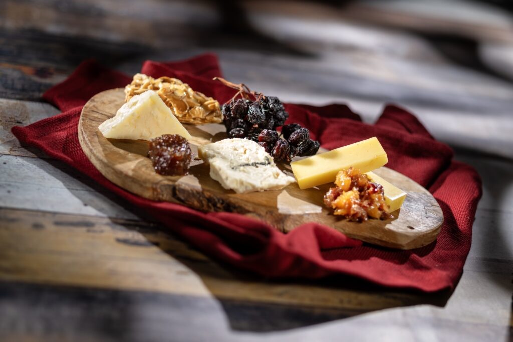 Selection of cheeses with accompaniments at The Wedge