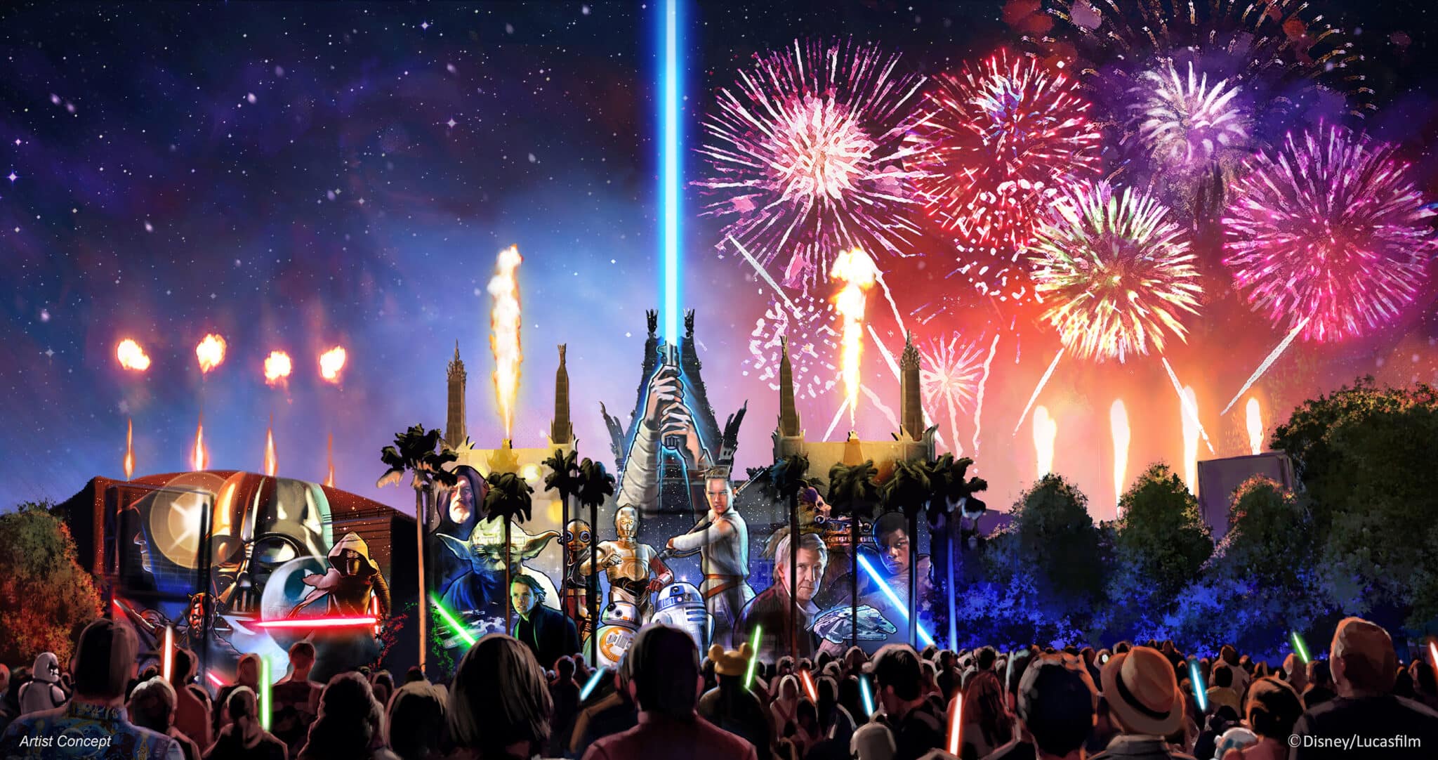 Star Wars A Galactic Spectacular fireworks show concept art