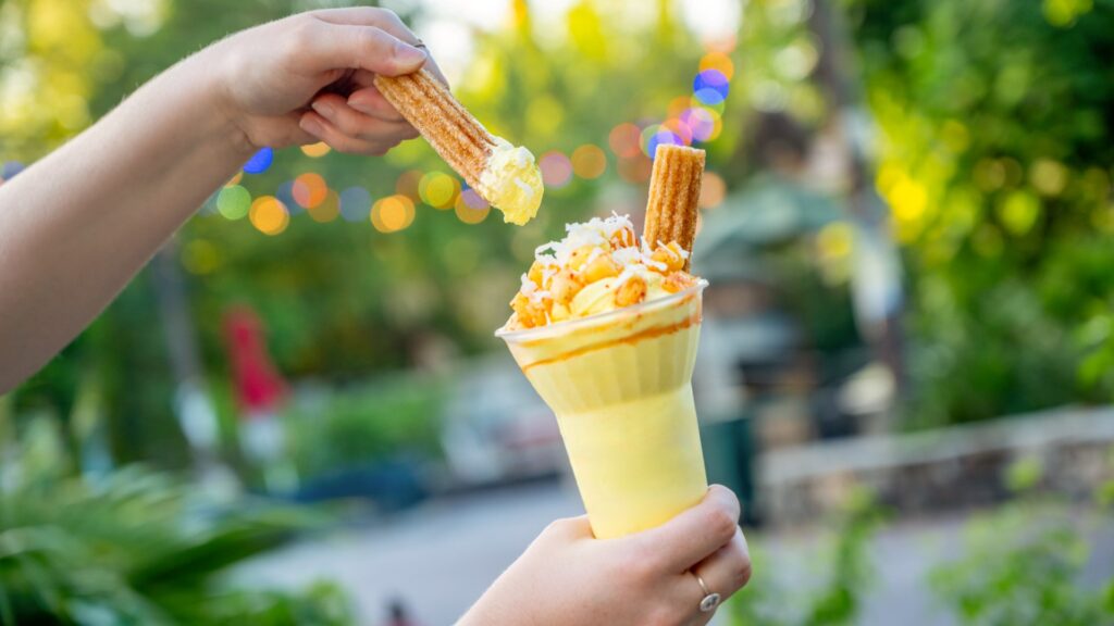 DOLE Whip Pineapple with Chili-Lime and Churro Sundae at Walt Disney World
