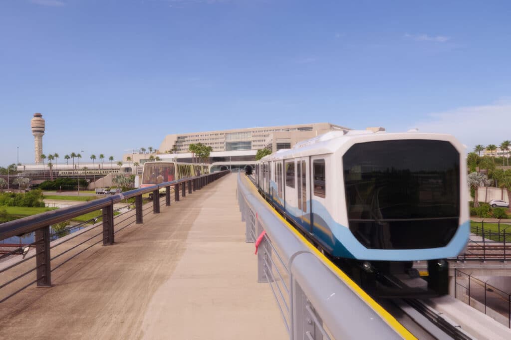 Upgraded Gate Link tram at Orlando International Airport